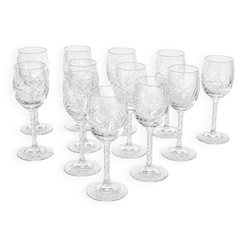 12 verres à liqueur en cristal 1950