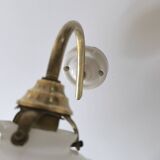 Vintage wall light in notched opaline and gilded brass