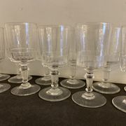 12 antique blown stemmed glasses, Mirabeau model of Baccarat