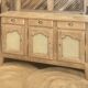 Antique sideboard/buffet in raw solid oak and caning