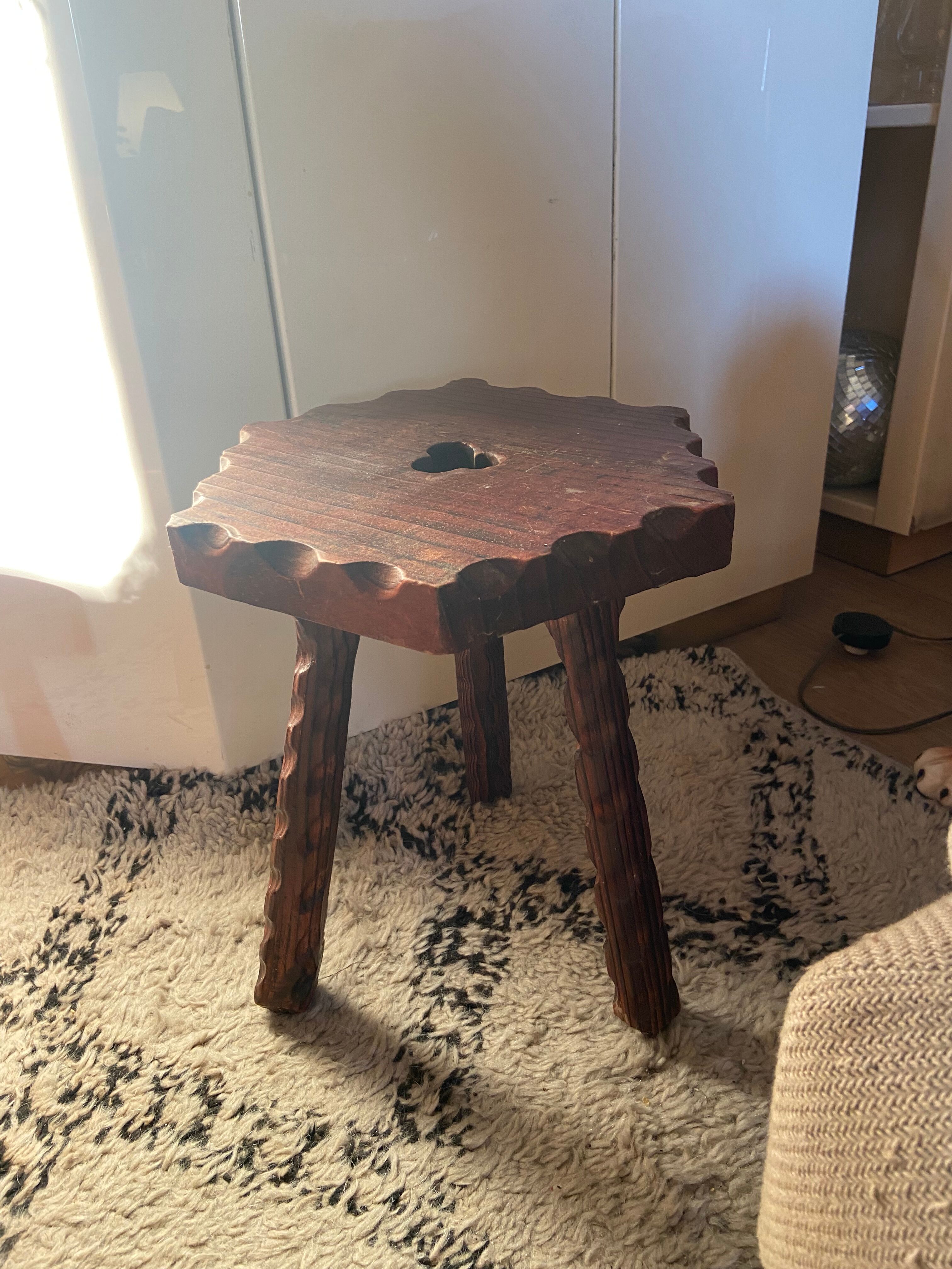 Vintage oak farmhouse stool