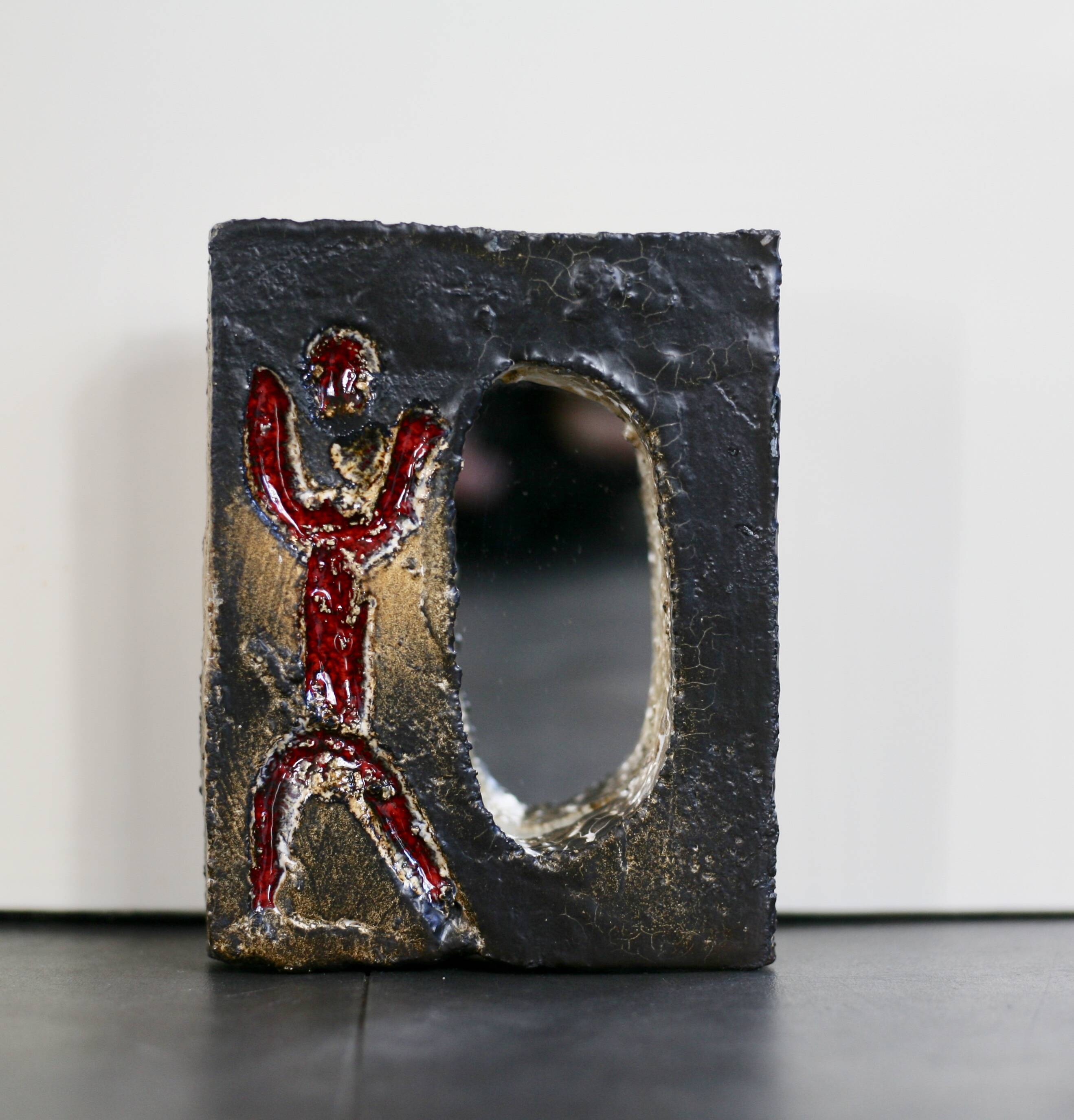 Miroir en céramique, Galerie Palissy, années 60