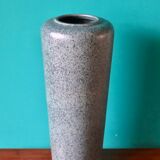 Vase in turned sandstone, greyish blue, blue spotted. Sacendinavian work, circa 1970