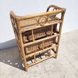 Rattan storage chest of drawers