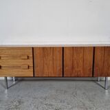 Scandinavian row in rosewood and chrome, 60s