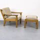 Danish Oak Lounge Chair and Ottoman by Juul Kristensen
