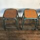 4 vintage green patina effect industrial deco 1950-60 school stools
