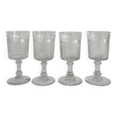 4 verres à vin de Porto cristal taillé Baccarat modèle proche Chica