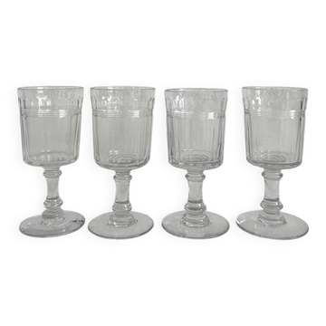 4 Baccarat cut crystal port wine glasses, similar to Chica model