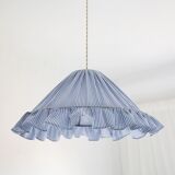 Conical suspension with fine stripes and Emilia "marina" shade.