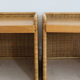 Set of two Italian rattan  nitgh stands 1950s
