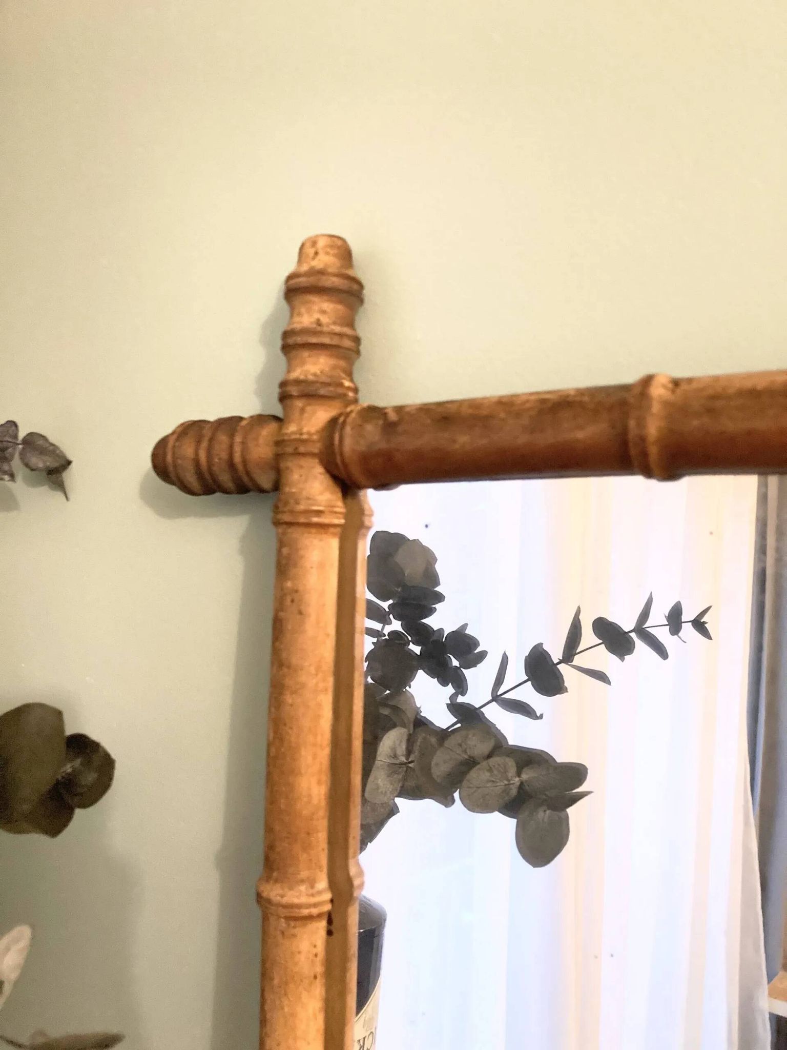 Bamboo wood mirror from the early 20th century.