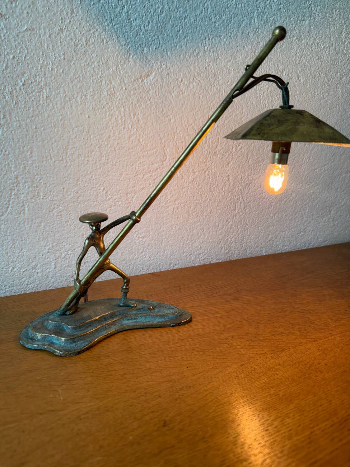Hakuli bronze lamp from Israel, 1950s