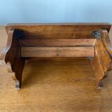 Ancien Tabouret Repose Pied Pliant Victorien  Assise Perles Fleurs Vintage