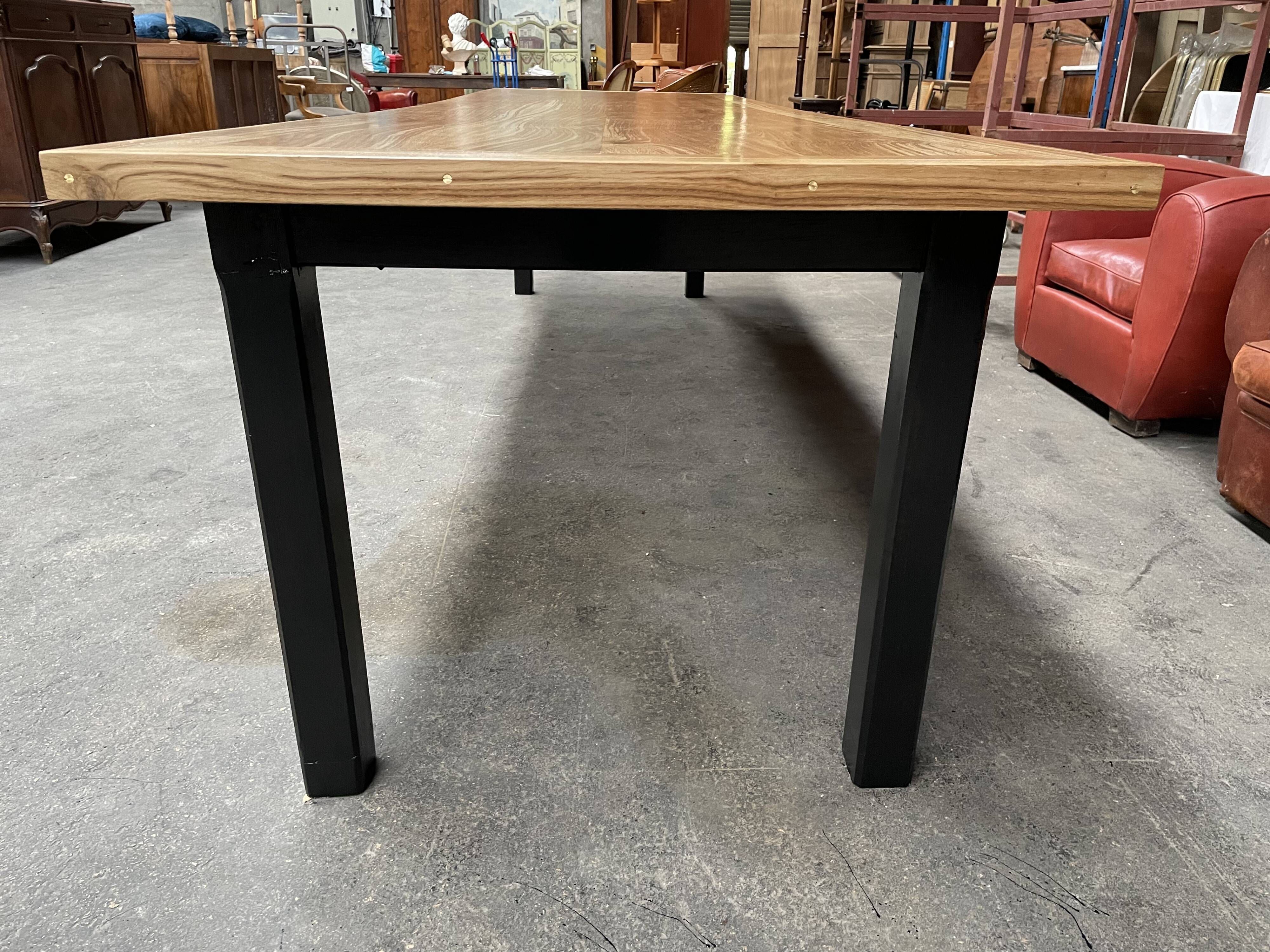 Restored oak farmhouse table of 3 meters