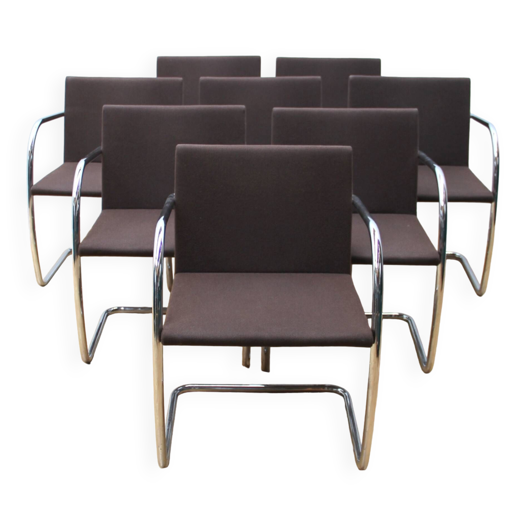 Suite of 8 BRNO 2 office armchairs, Knoll
