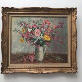 Still life bouquet of flowers oil painting