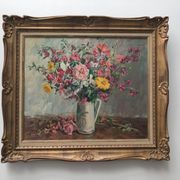 Still life bouquet of flowers oil painting