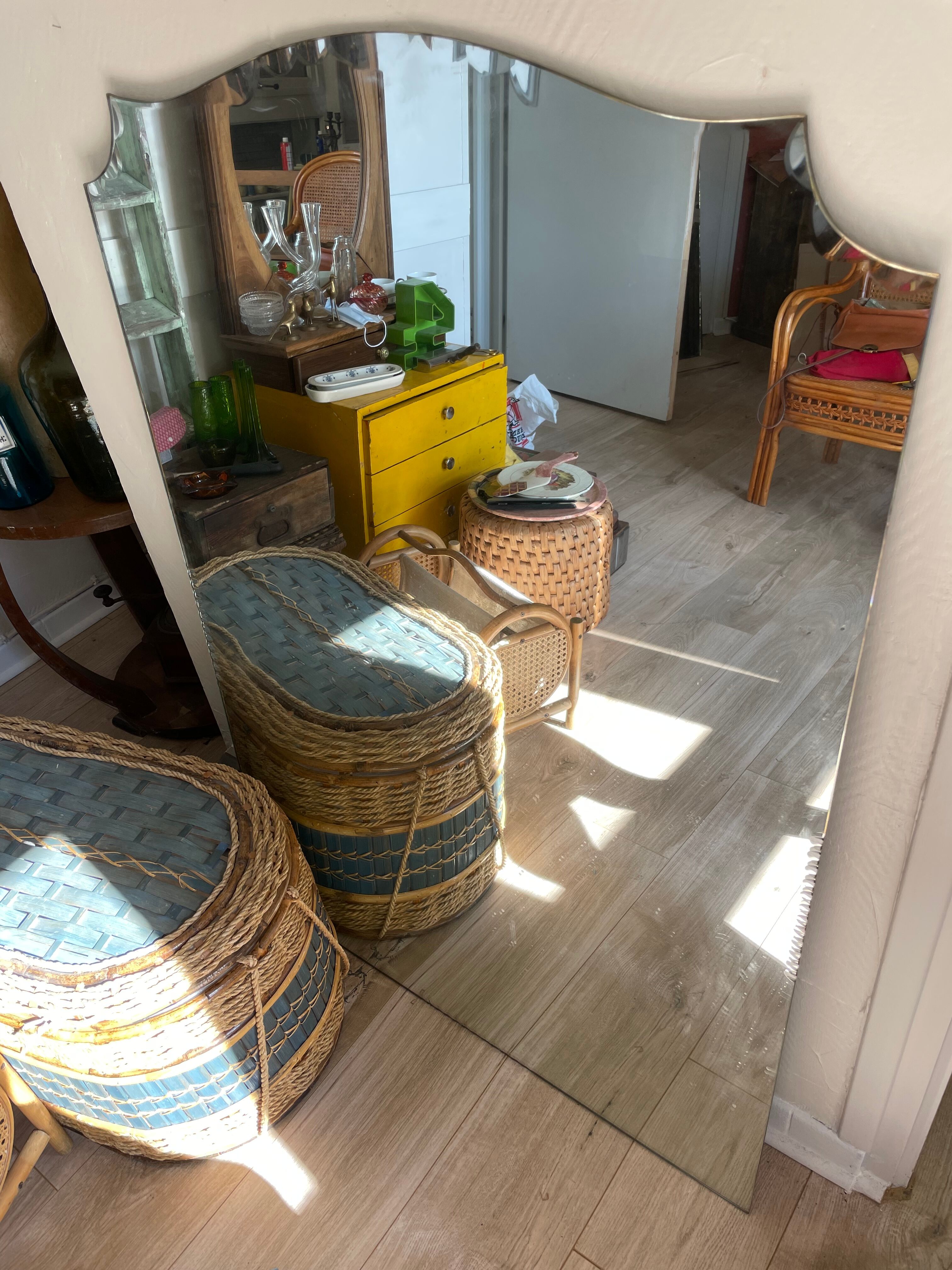 Beveled fireplace mirror - 120x82cm