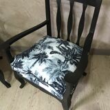 Pair of jungle fabric armchairs