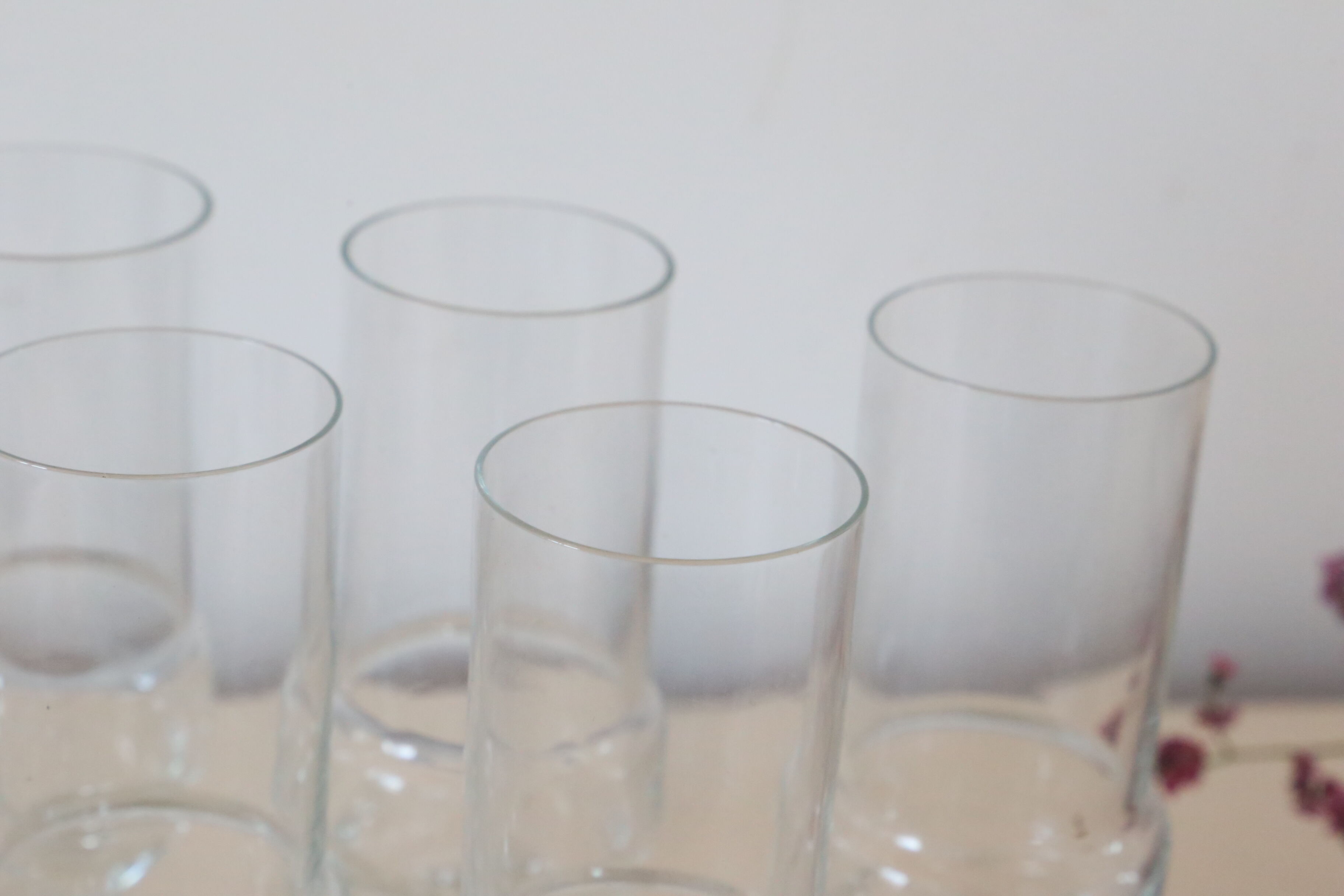 Lot of 6 glass champagne flutes, vintage
