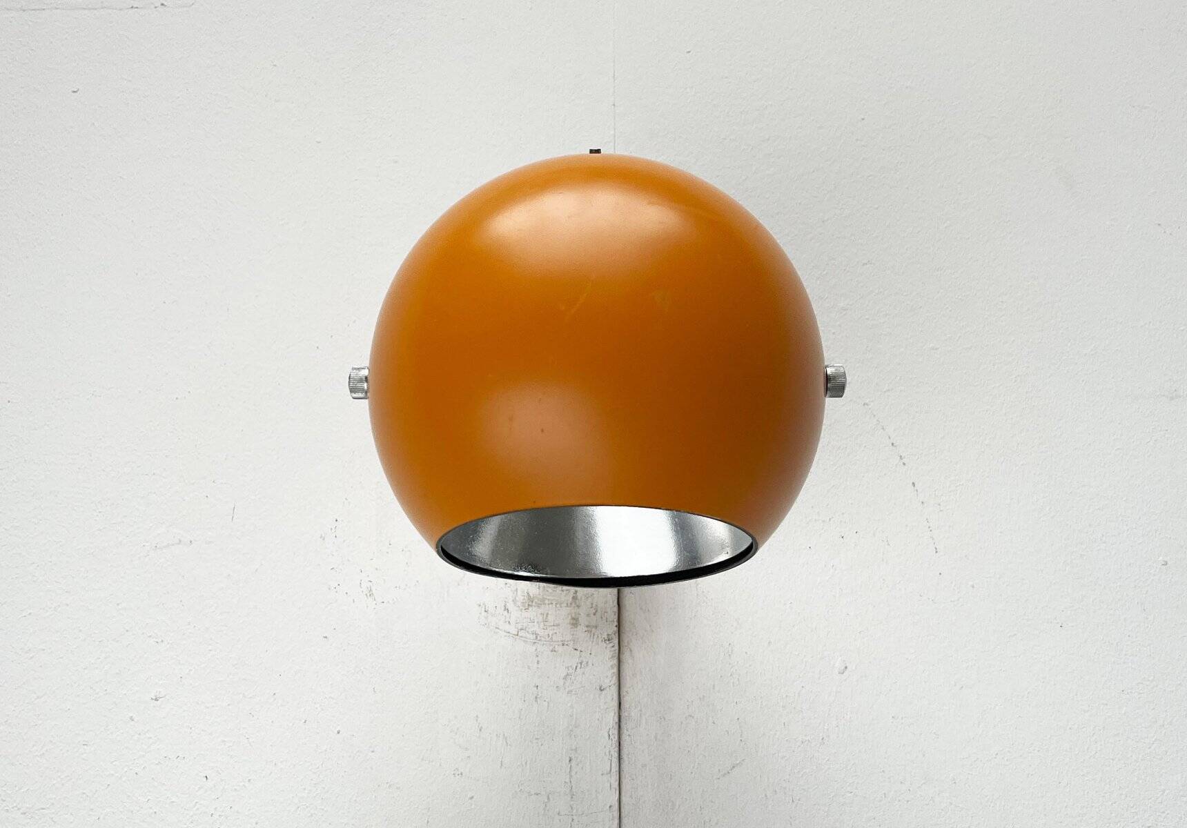 Mid-century Danish space age yellow ball wall lamps by Louis Poulsen, 1960s, set of 3.
