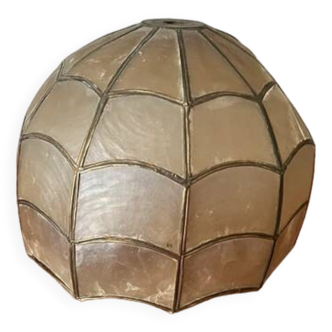 Vintage mother-of-pearl and brass lampshade