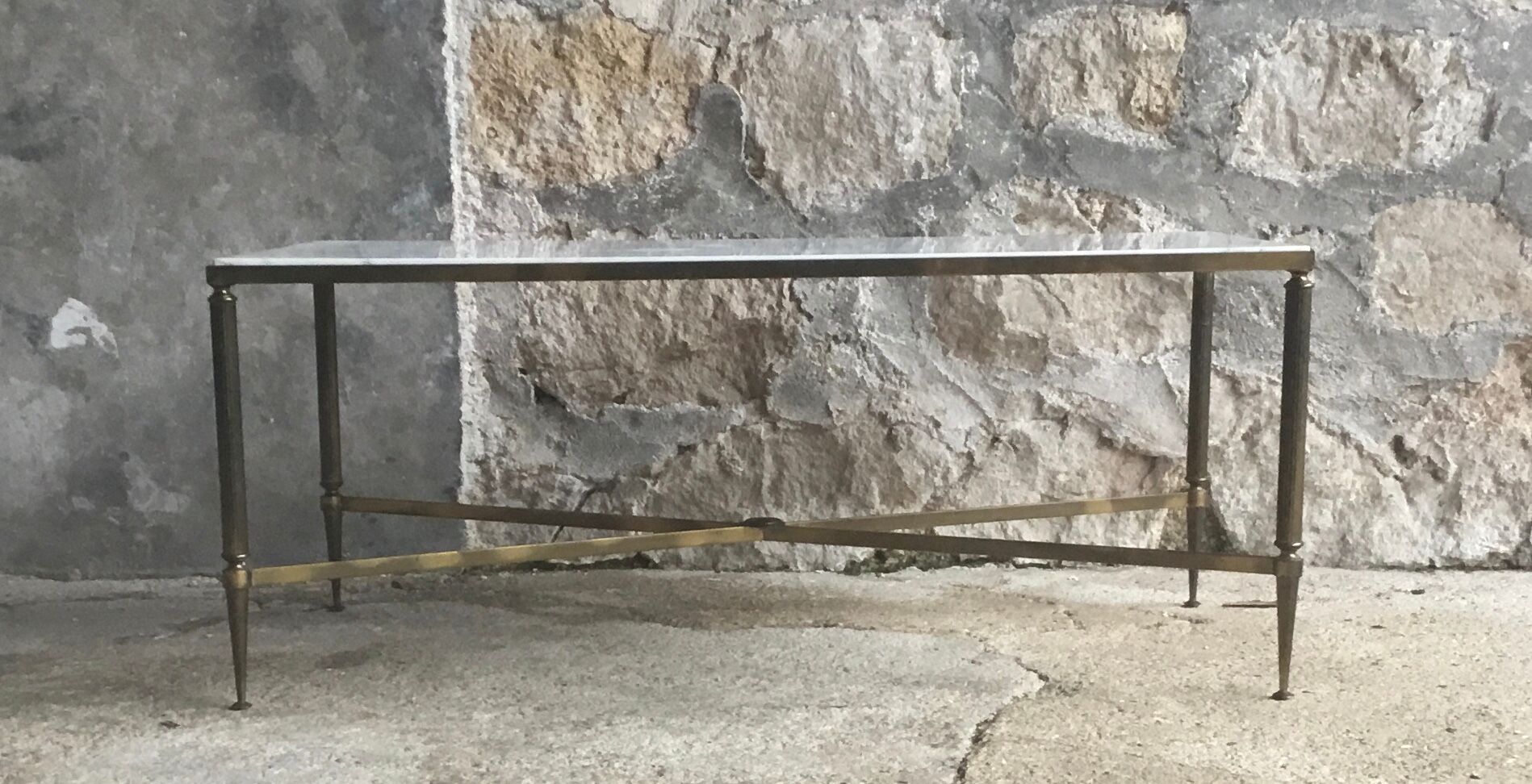 Brass and marble coffee table - 20th century