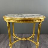 Table Guéridon En Bois Doré, Style Louis XVI, XIXe Siècle