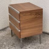 Vintage rosewood chest of drawers aluminum and chrome 1960