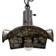 Vintage industrial mirrored pendant light by Esla