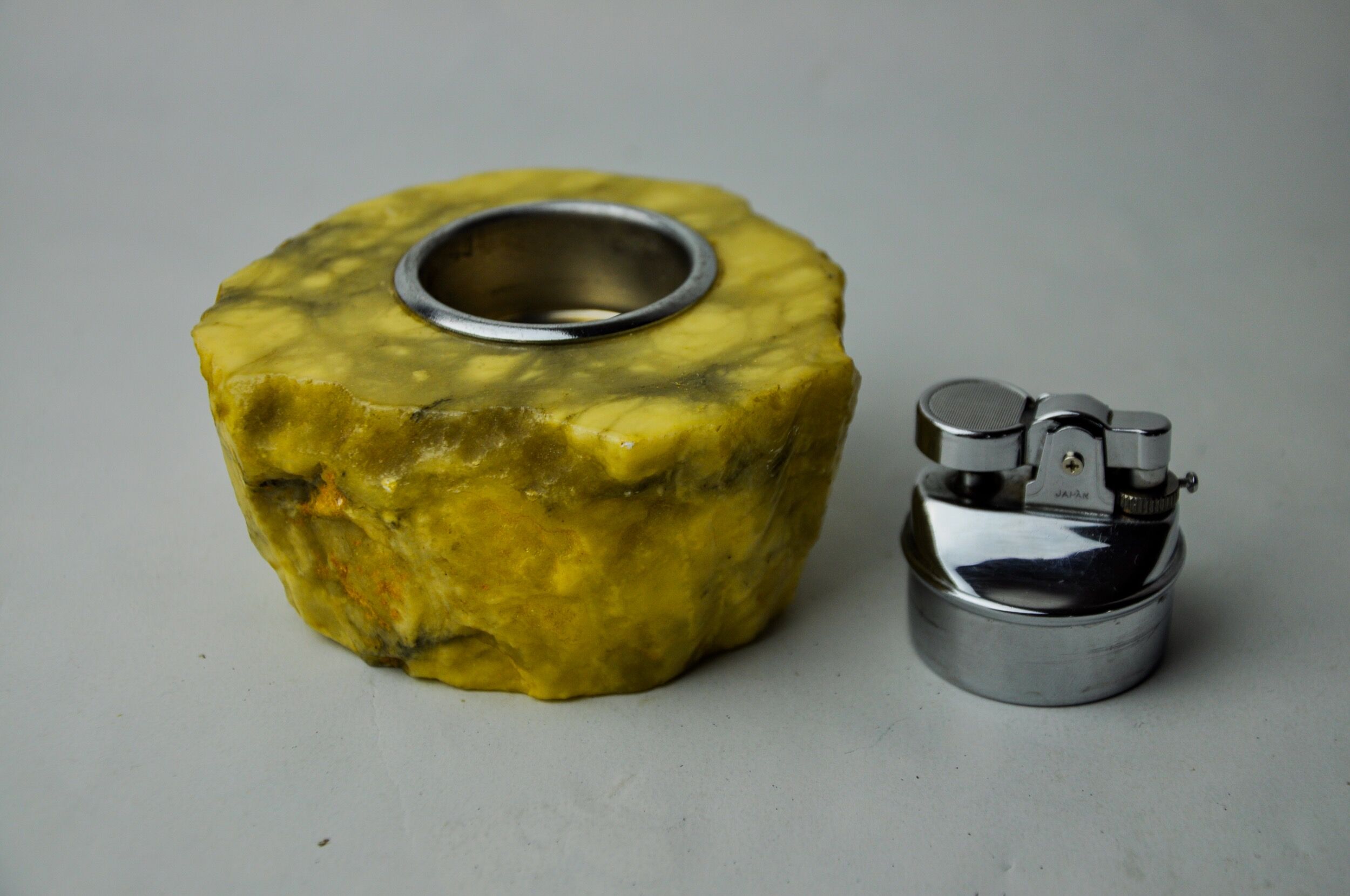 Briquet en albâtre jaune par Romano Bianchi, Italie, 1970