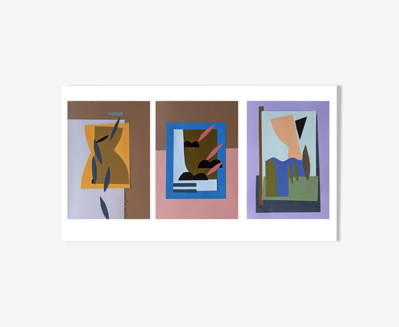 Lot de 3 collages