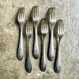 6 fourchettes en métal argenté