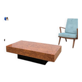 Table basse en loupe d'orme