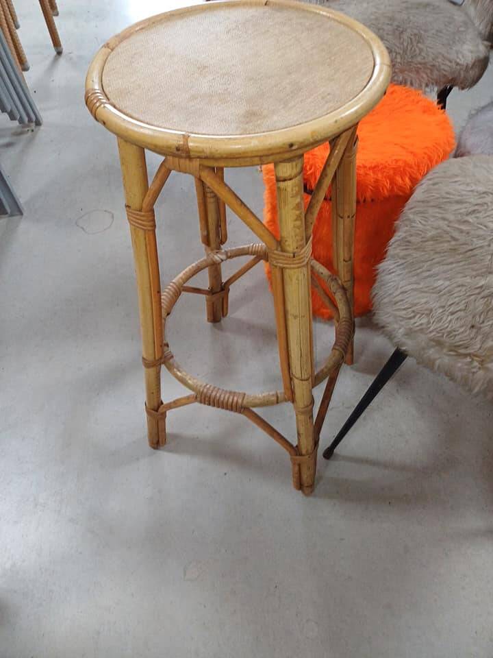 Tabouret de bar/sellette rotin ancien