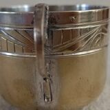 Tasse en métal argenté monogramme LJ