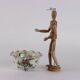 Antique coupe in majolica by Molaroni, Pesaro manufacture, Italy, late 19th century.