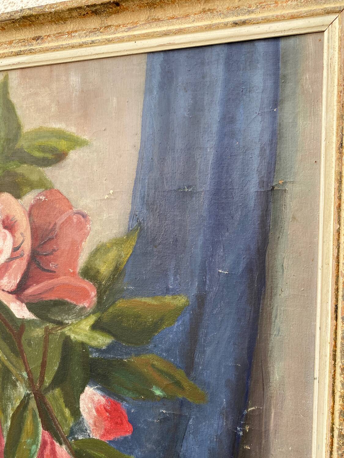 Large still life with pink flowers