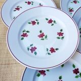 Set of 6 flat plates ceramic collection Rosine