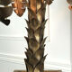 Palm tree table lamp in gilded metal and base in glass plates style year 70