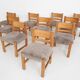 Set of 10 pinewood dining chair in the style of Ate van Apeldoorn, The Netherlands 1970's