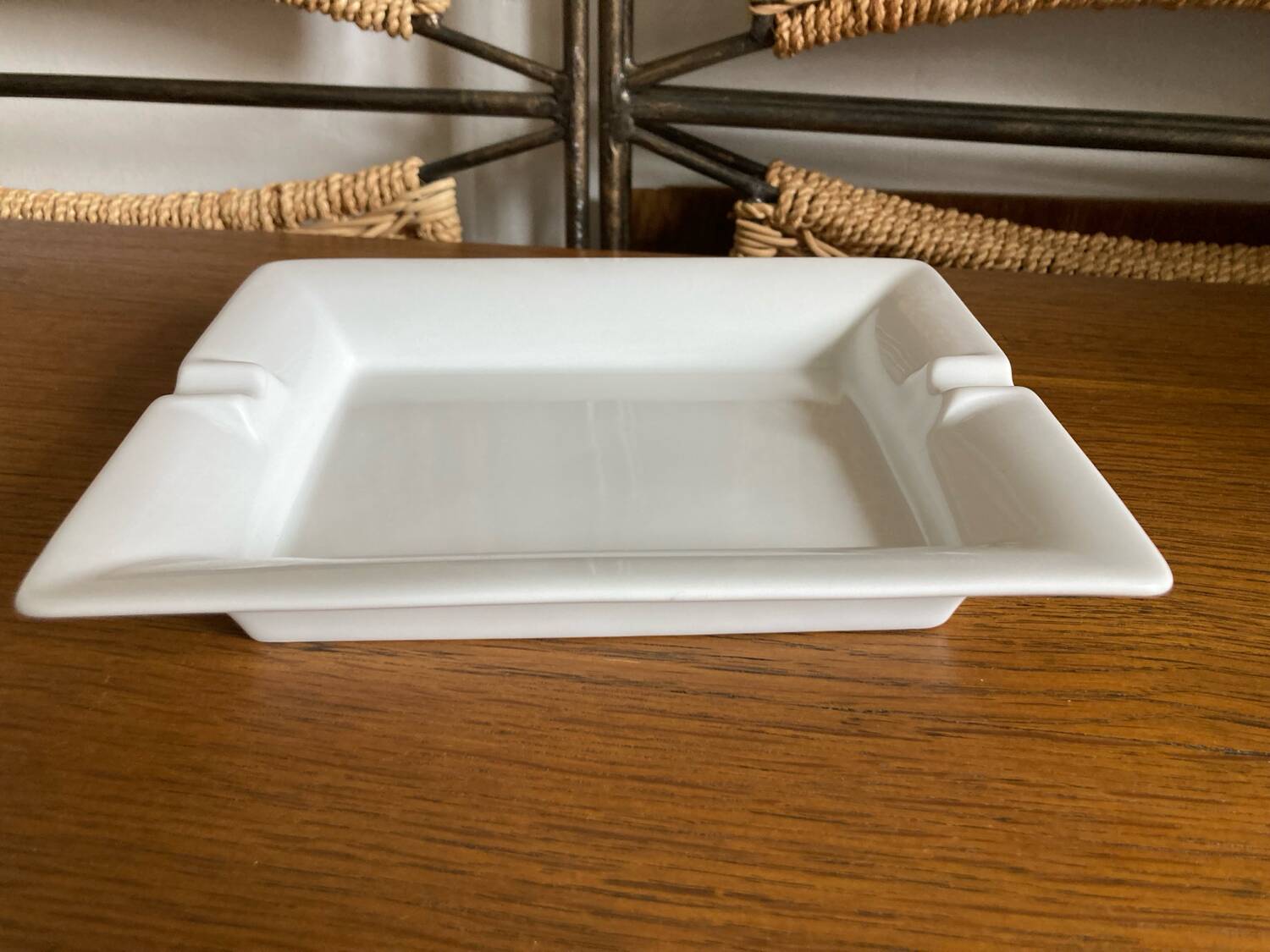 Vide poche cendrier en porcelaine blanc
