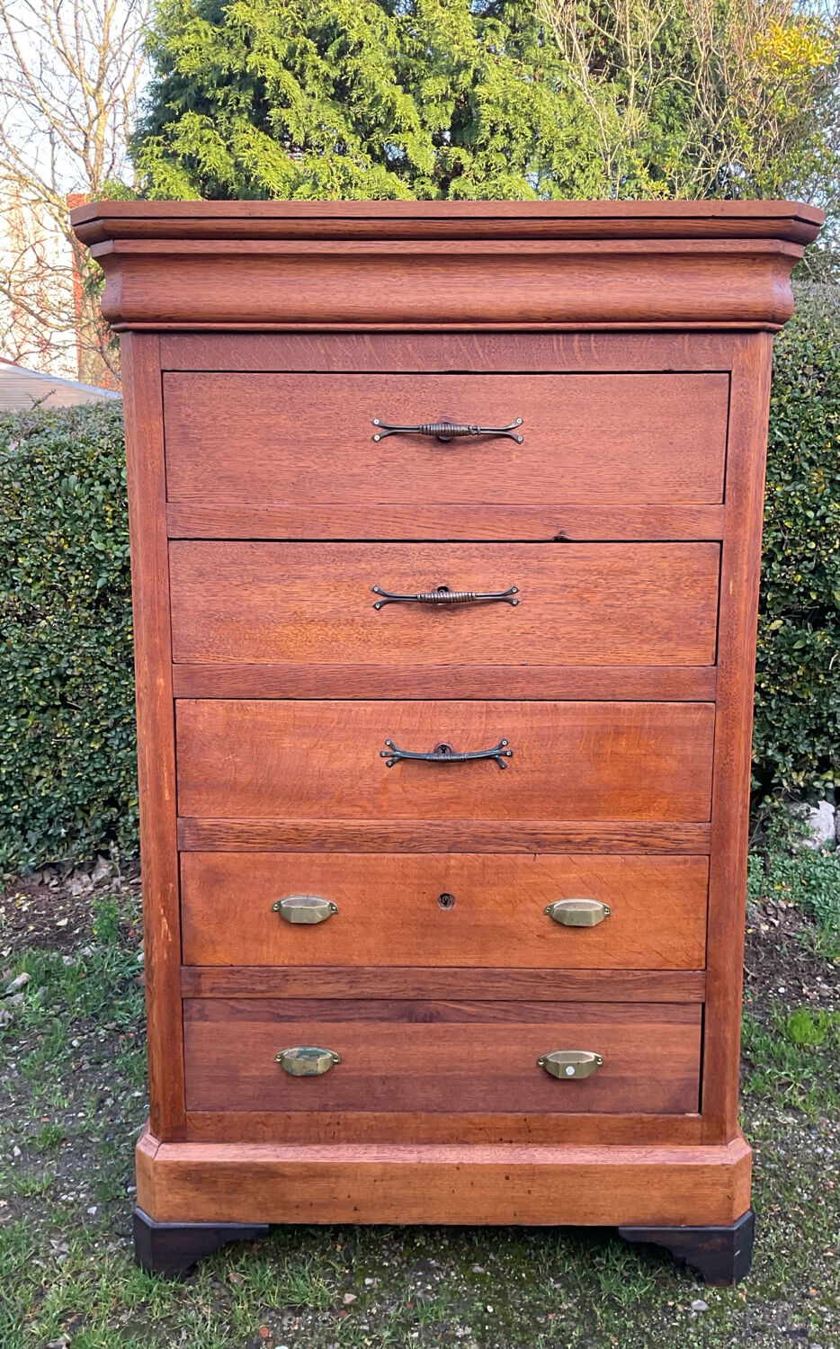 Old oak workshop furniture with drawers