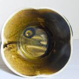 Ceramic planter with vintage scarifications from the 1950s