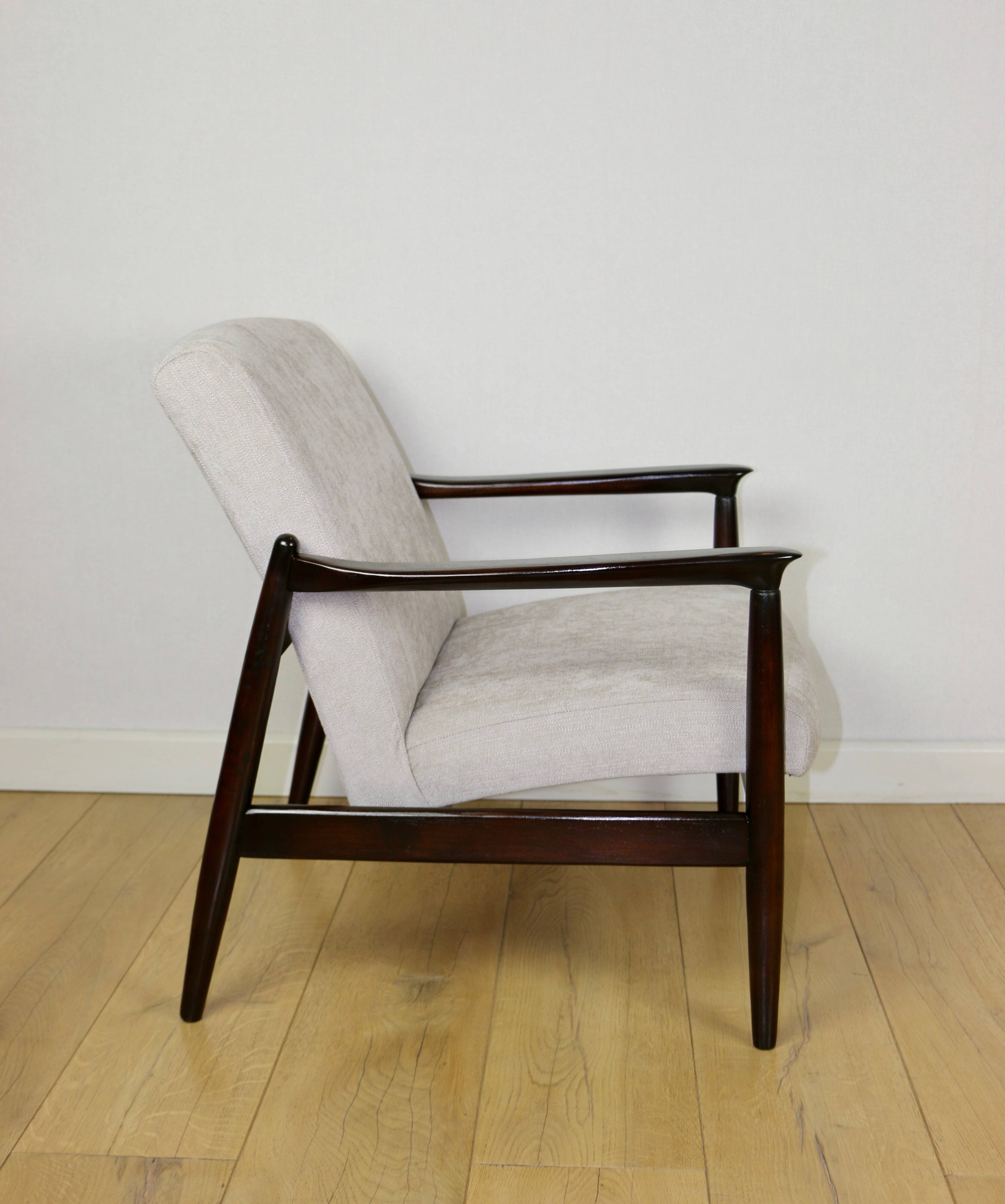 GFM-64 armchair, designed by Edmund Homa from the 70s, beige grey