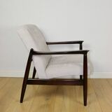 Fauteuil GFM-64, design Edmund Homa des années 70, beige gris