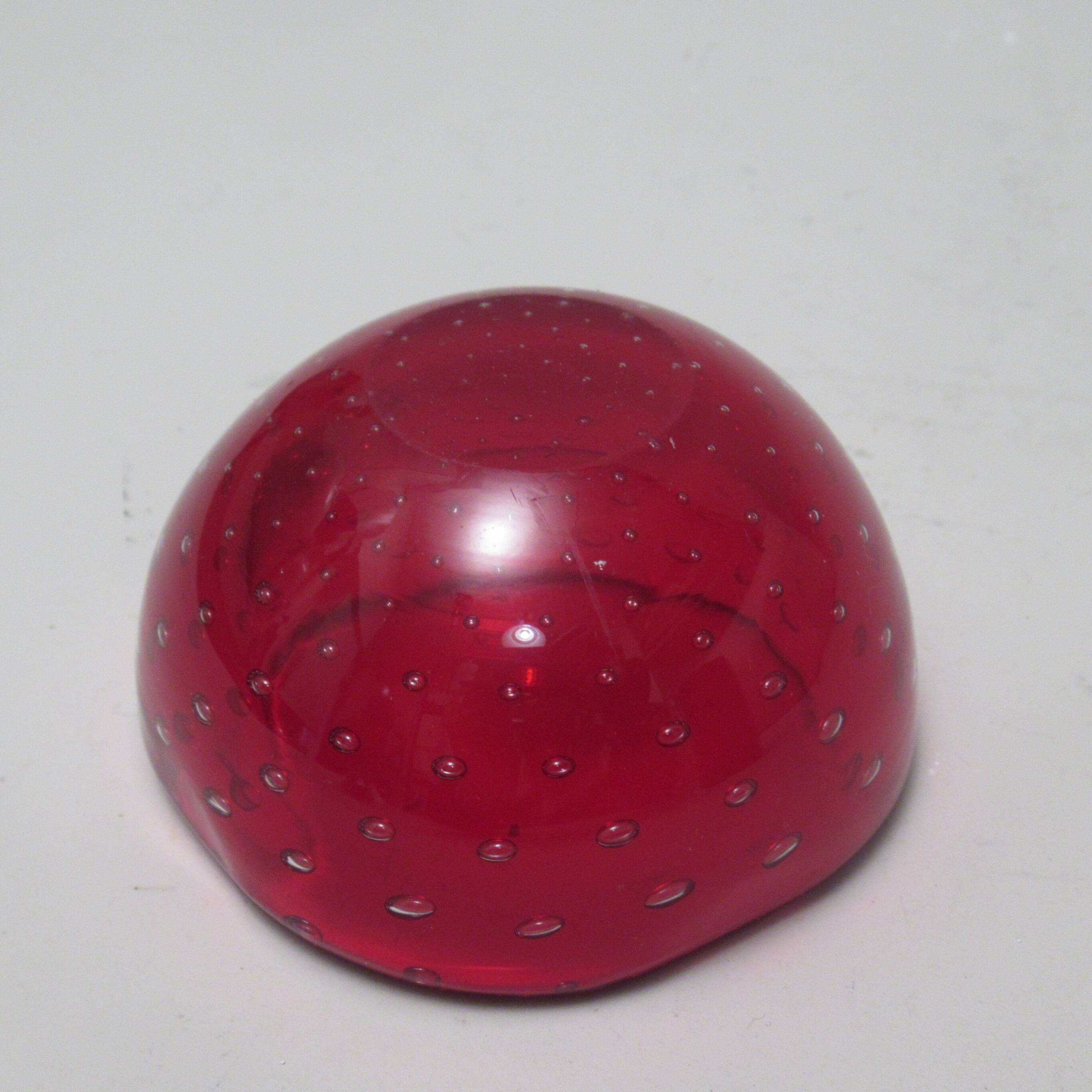 Ruby glass ashtray Bullicante Murano 1960s/70s