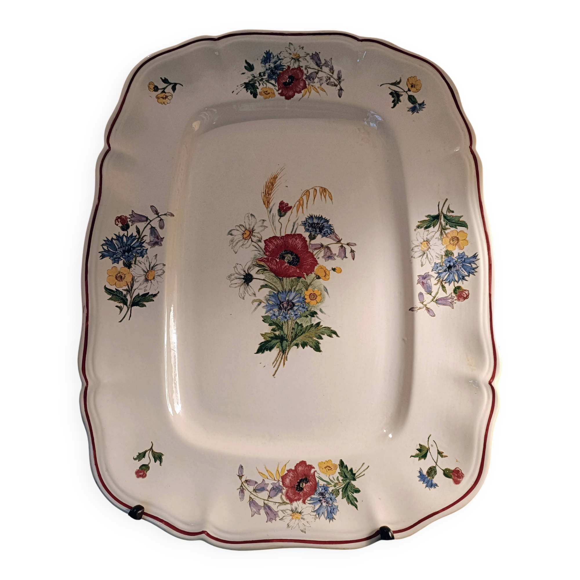 Large dish Digoin Sarreguemines model Agreste