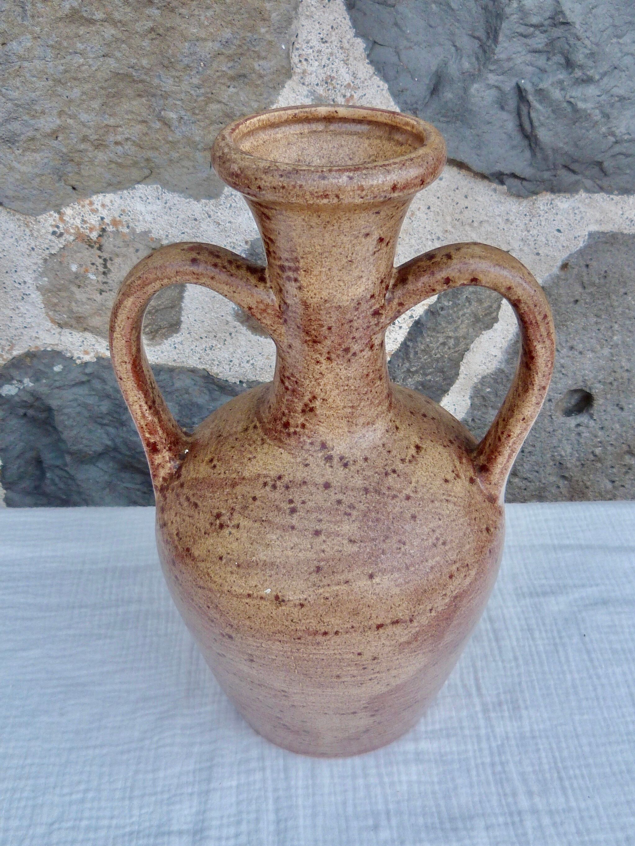 Vase XL en grès à anses